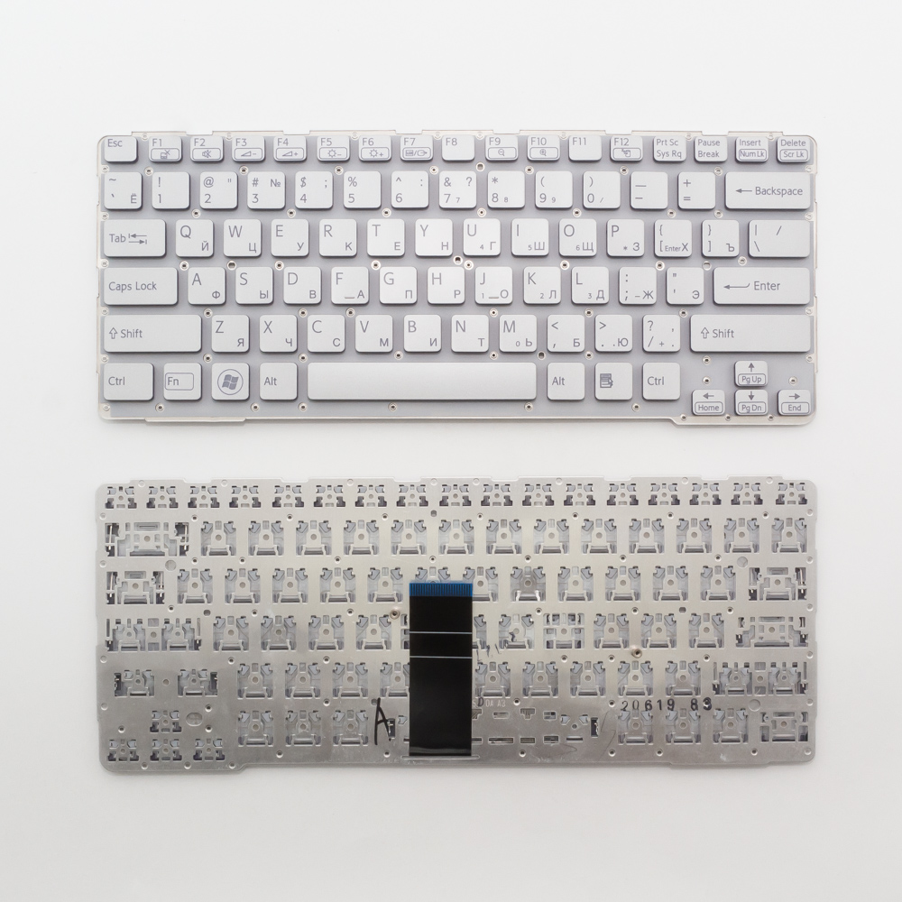 Клавиатура для ноутбука Sony SVE14A серебристая без рамки