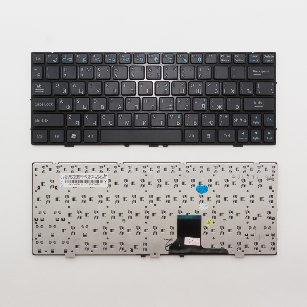 Клавиатура для ноутбука Asus Eee PC 1000HE черная с рамкой