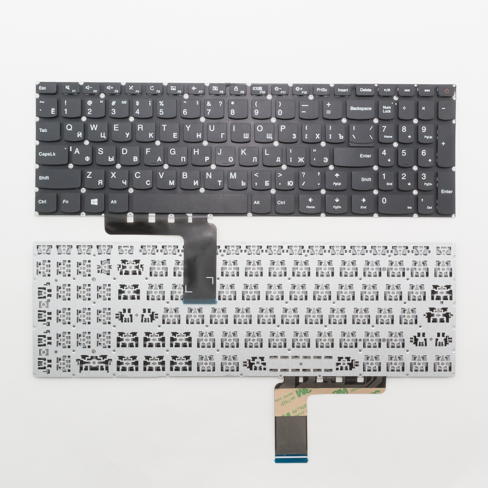 Клавиатура для ноутбука Lenovo IdeaPad 110-15IBR черная без рамки